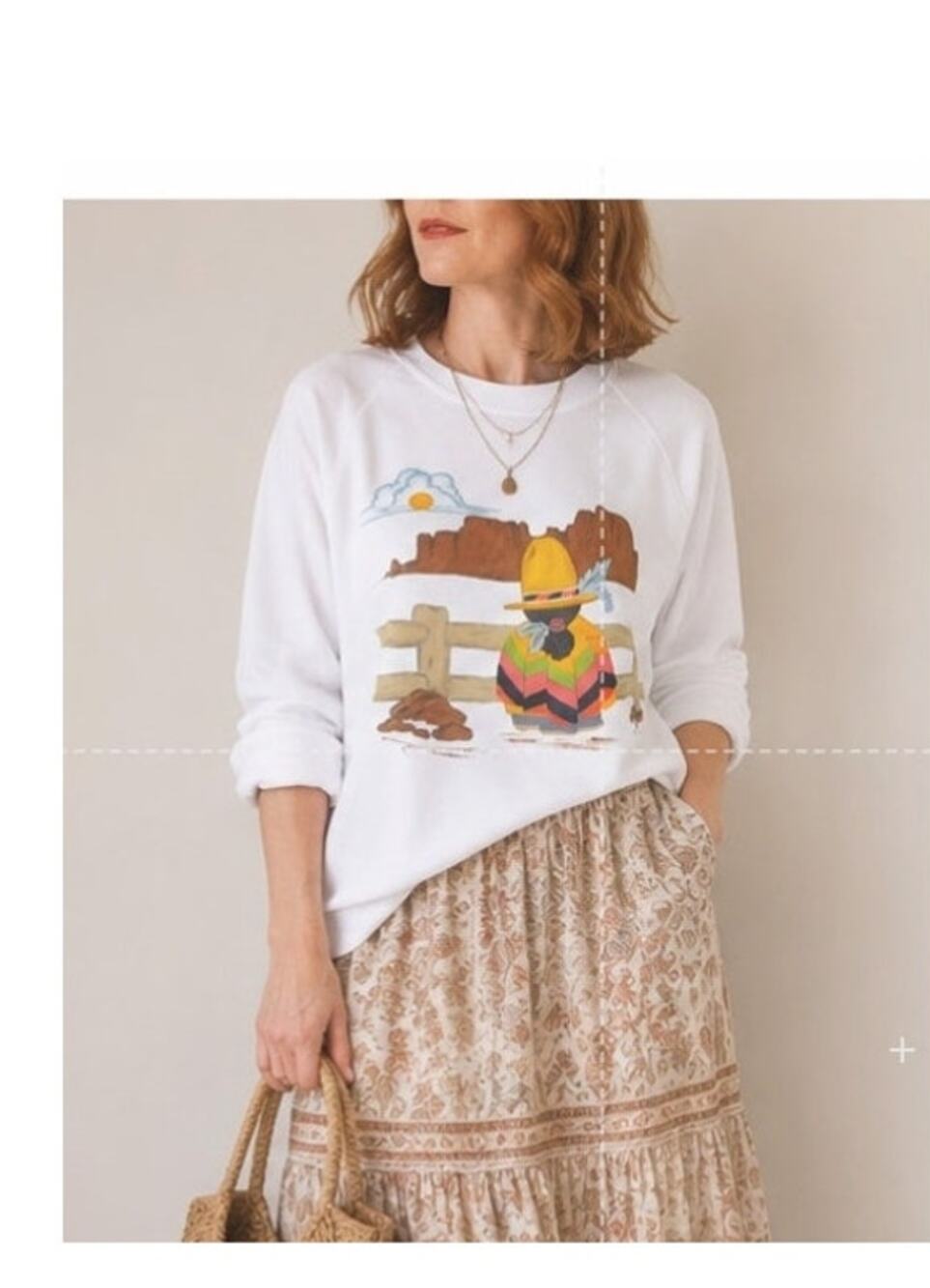 Vintage 90s Handpainted Southwest Desert Sweatshirt Size M Artwear OOAK